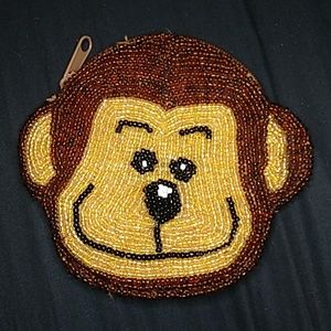 beaded monkey coin purse